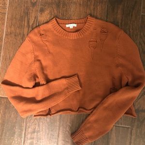 Distressed look crop sweater. Size S/M